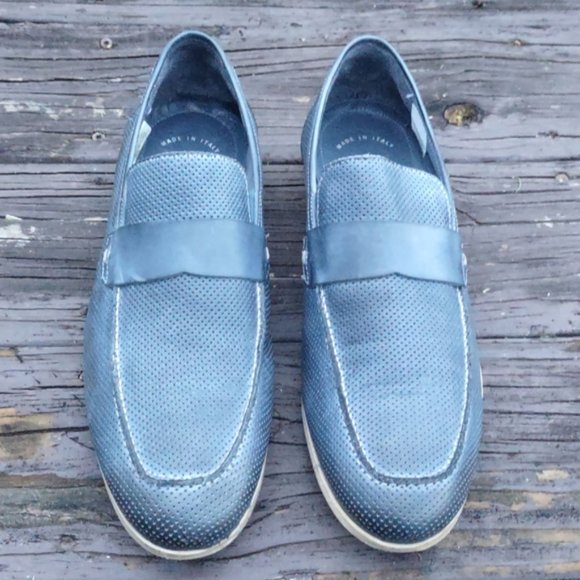 Kenneth Cole Luxury Perforated Leather Loafers. main image 5